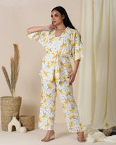 Yellow Satin Cotton Pajama